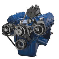 Ford 351C, 351M & 400 Serpentine System - AC, Power Steering & Alternator - Black