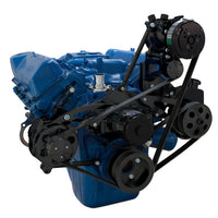 Ford 351C, 351M & 400 Serpentine System - AC, Power Steering & Alternator - EWP - Black