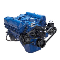 Ford 351C Serpentine System - Power Steering & Alternator, Electric Water Pump - Black