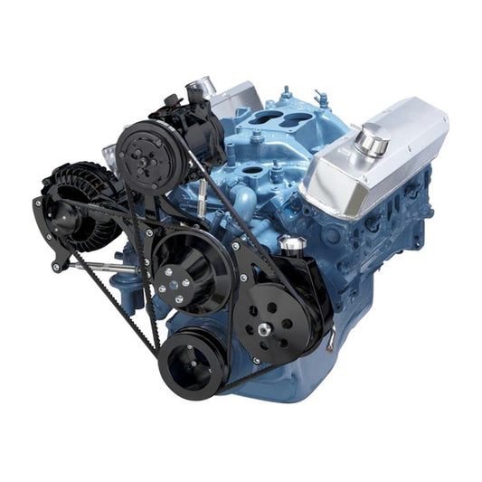 Chrysler Small Block Power Steering, AC & Alternator System - Black