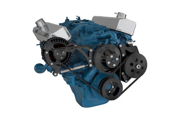 Chrysler Small Block Power Steering & Alternator System (318, 340 & 360) - Black