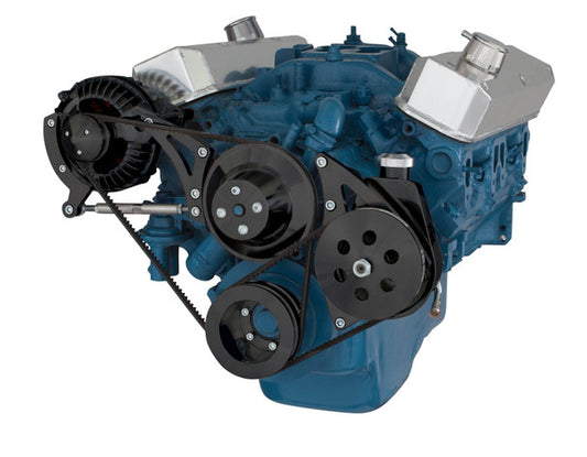 Chrysler Small Block Power Steering & Alternator System (318, 340 & 360) - Black