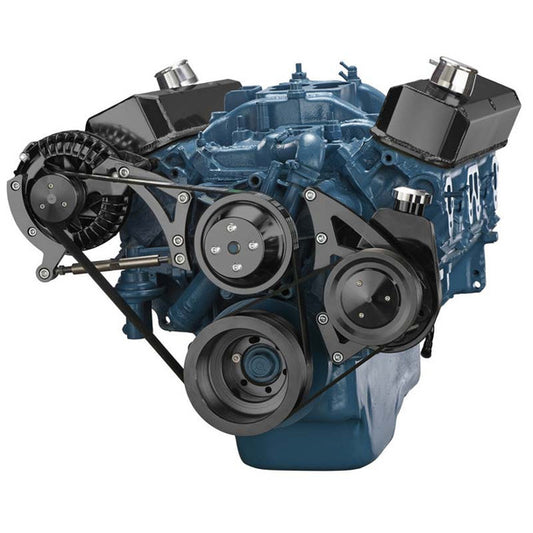 Small Block Chrysler Serpentine Conversion, Power Steering - Black