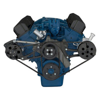 Ford 390 V-Belt System - Alternator & Power Steering with Ford Pump - Black
