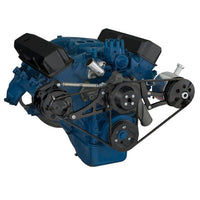 Ford 390 V-Belt System - Alternator & Power Steering with Ford Pump - Black