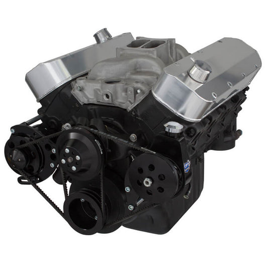 Chevy Big Block V-Belt System - Power Steering LWP - Black