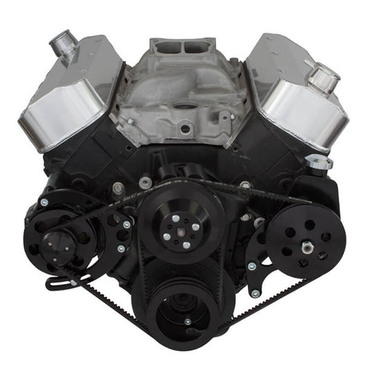 Chevy Big Block V-Belt System - Power Steering LWP - Black
