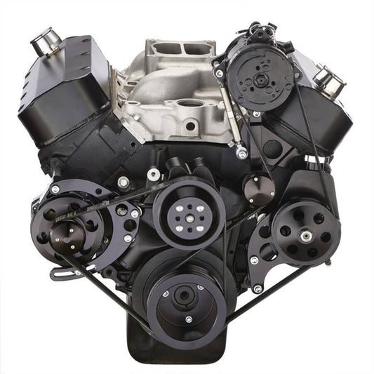 Chevy Big Block Gen. VI Serpentine Conversion Kit - AC, Alternator & Power Steering, Long Water Pump - Black