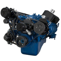 Ford 460 Serpentine System - AC and Power Steering, Electric WP - Black