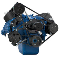 Ford 460 Serpentine System - AC and Power Steering, Electric WP - Black