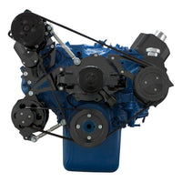 Ford 460 Serpentine System - AC and Power Steering, Electric WP - Black