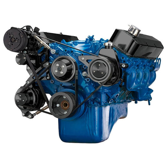 Ford 460 Serpentine System - AC, Alternator & Power Steering - Black