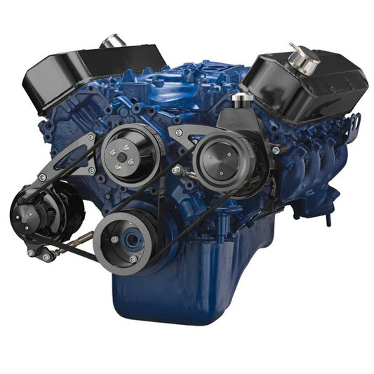 Ford 460 Serpentine System - Power Steering & Alternator - Black