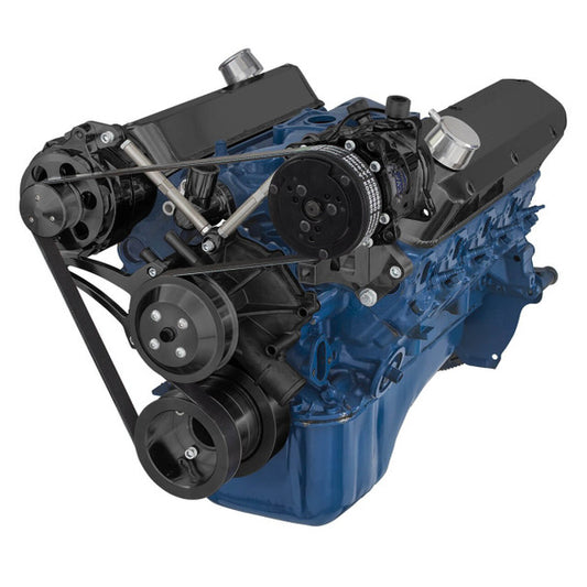 Ford 5.0L & 5.8L Serpentine Conversion Kit - Alternator & A/C - Black