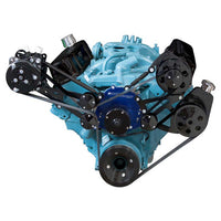 Pontiac Serpentine Conversion - AC, Power Steering & Alternator - Electric Water Pump - Black