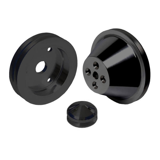 Chevy Small Block V-Belt Pulley Kit - Short Water Pump