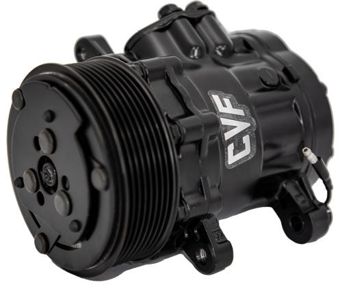 Peanut Style AC Compressor, Chrome, 8 Rib Clutch - Black
