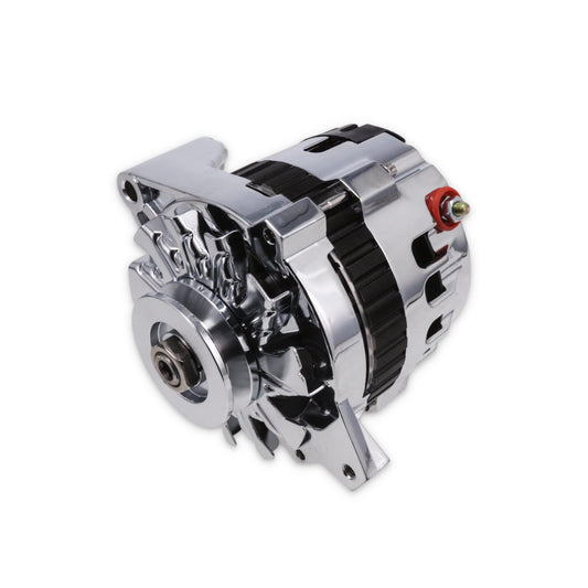 GM CS130 Style 160 Amp Alternator with V-Belt Pulley - Chrome