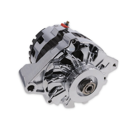GM CS130 Style 160 Amp Alternator with V-Belt Pulley - Chrome