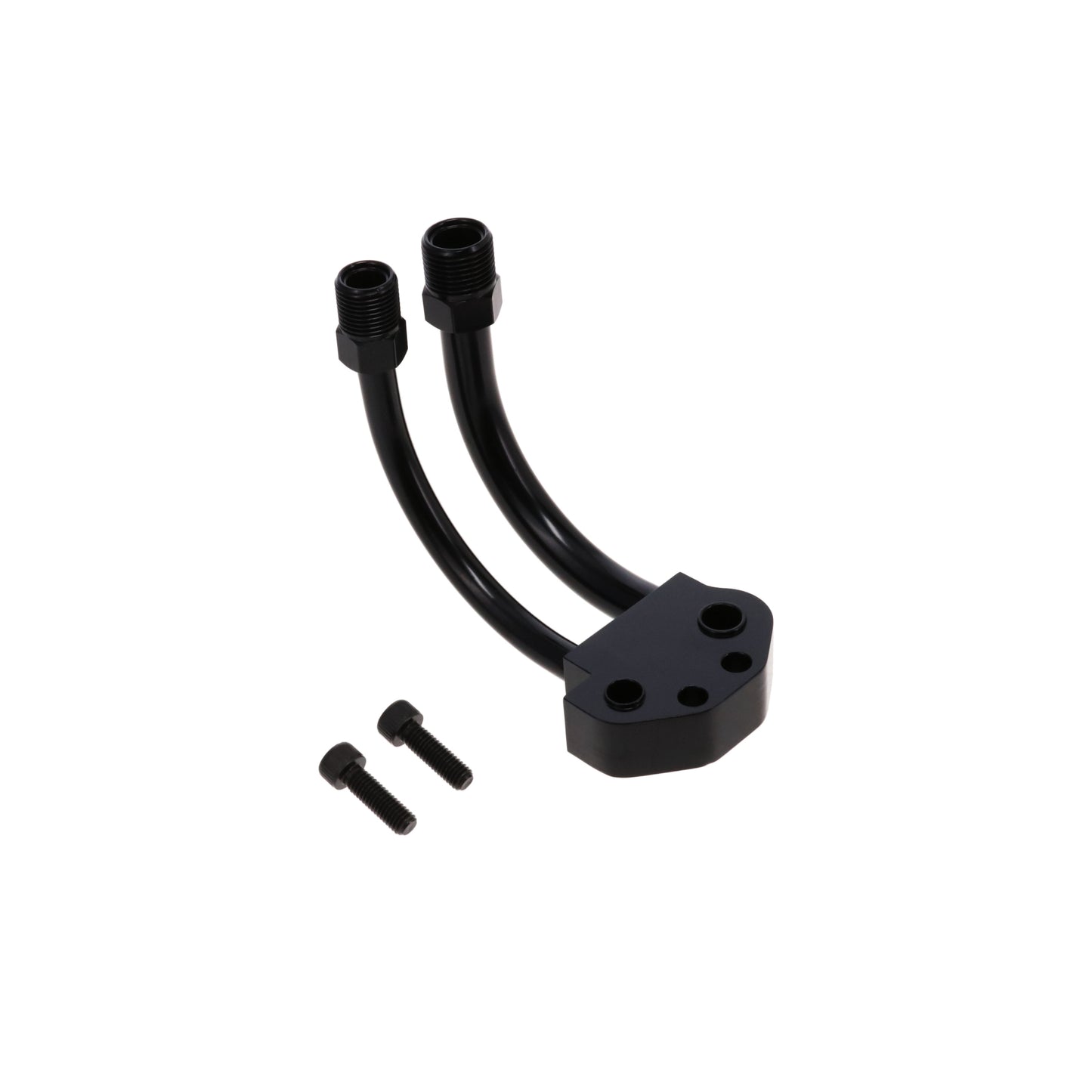 Curved A/C Manifold Fitting for Sanden SD-7 - Black