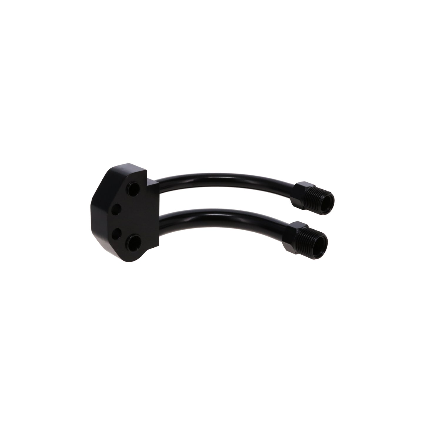 Curved A/C Manifold Fitting for Sanden SD-7 - Black