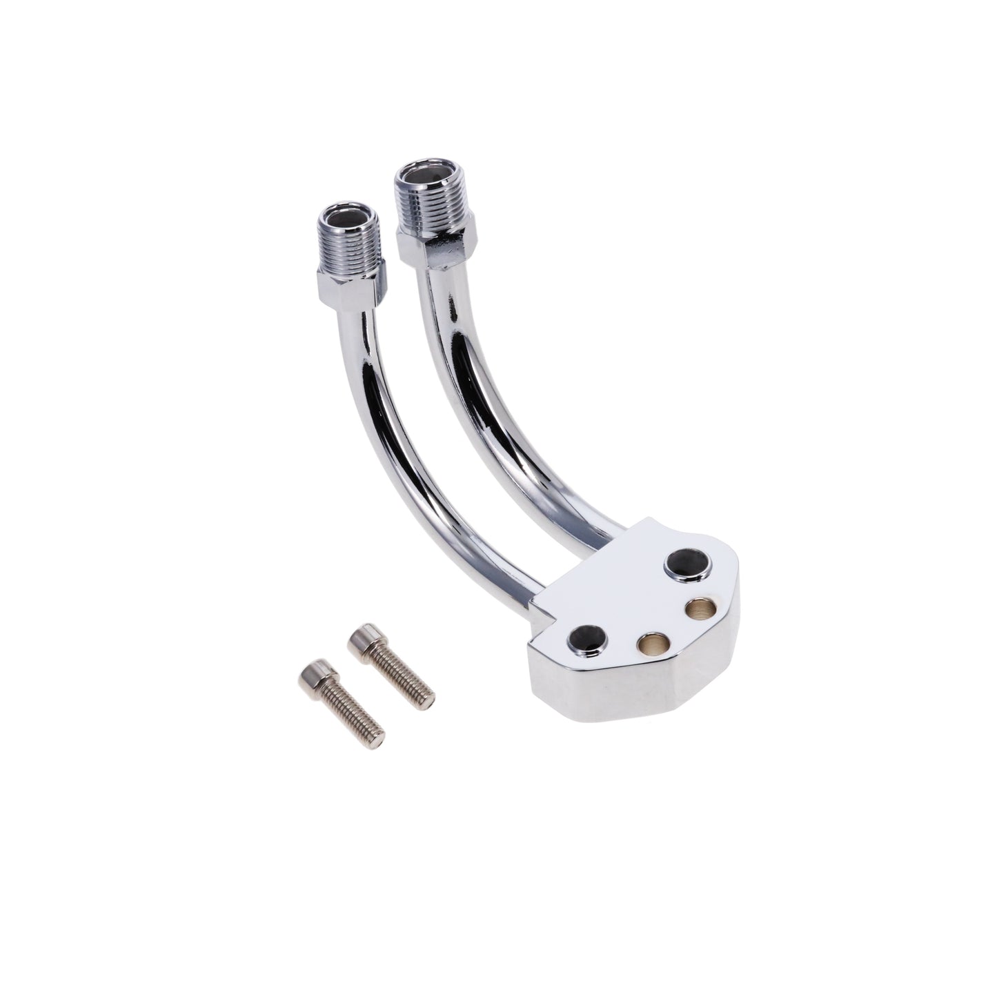 Curved A/C Manifold Fitting for Sanden SD-7 - Chrome