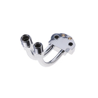 Curved A/C Manifold Fitting for Sanden SD-7 - Chrome