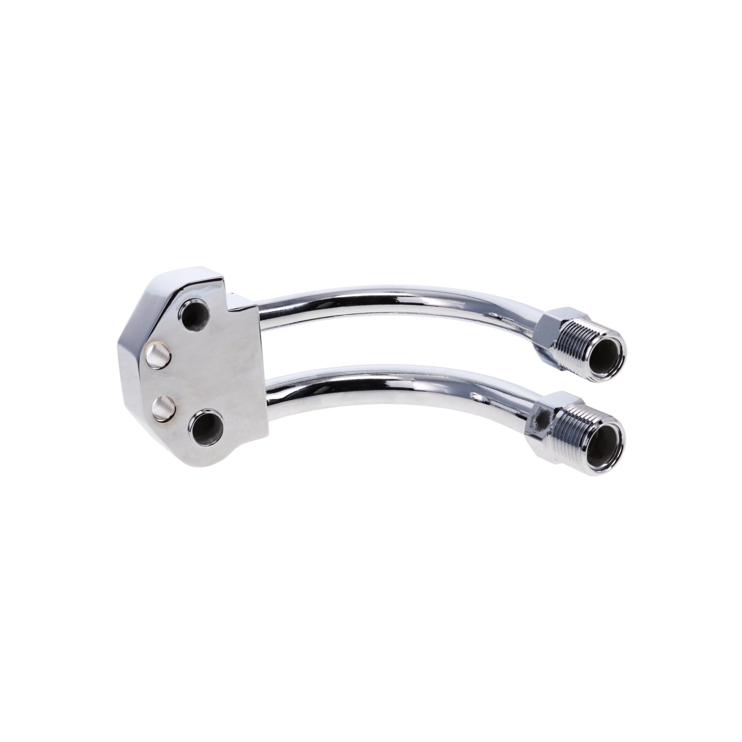 Curved A/C Manifold Fitting for Sanden SD-7 - Chrome