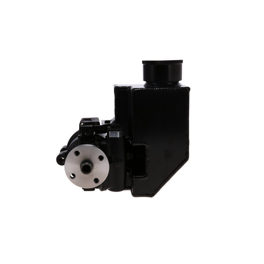 GM Type II Style Power Steering Pump with 18 oz Fabricated Aluminum Reservoir and Pulley Hub - Black