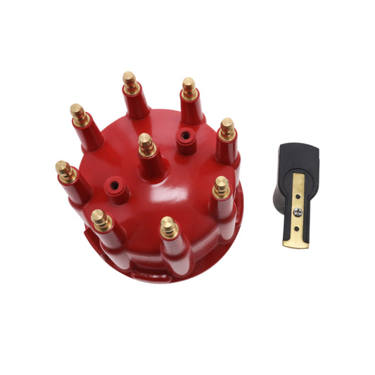 8-Cylinder Male Pro Billet & Ready to Run Cap & Rotor Kit - Red