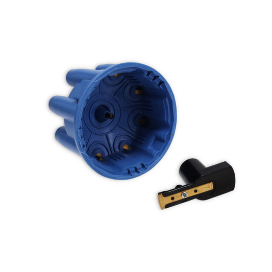 8-Cylinder Female Pro Billet & Ready to Run Cap & Rotor Kit - Blue
