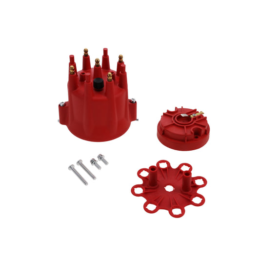4-Cylinder Red Male Pro Series Distributor Cap & Rotor Kit