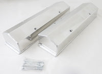 Chevy Small Block Straight Edge Triangle Top Polished Fabricated Aluminum Valve Covers