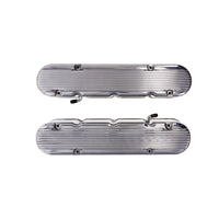 GM LS Finned Cast Aluminum Valve Covers with Coil Mounts and Covers - Polished