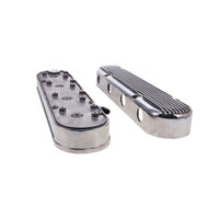 GM LS Finned Cast Aluminum Valve Covers with Coil Mounts and Covers - Polished