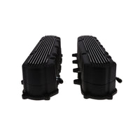 GM LT Finned Cast Aluminum Valve Covers with Coil Mounts and Covers - Black