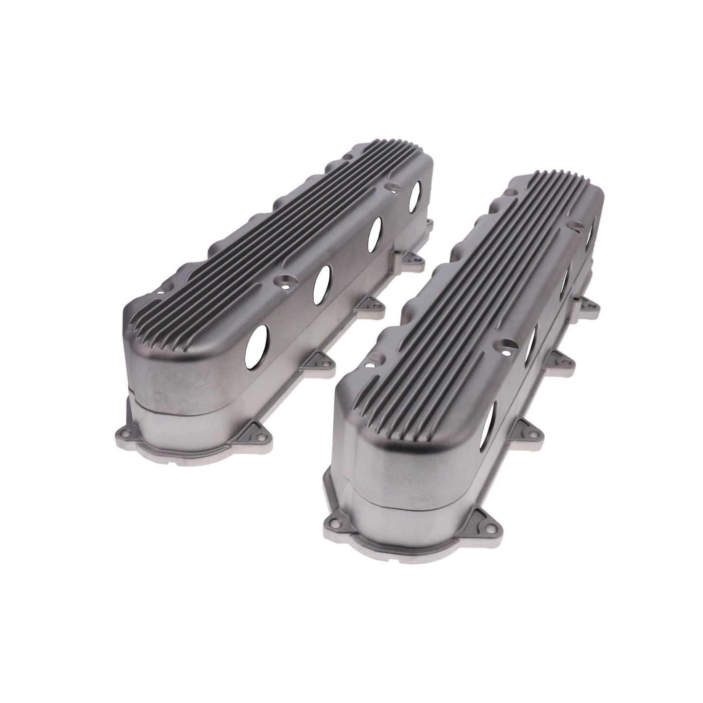 GM LT Finned Cast Aluminum Valve Covers with Coil Mounts and Covers - Satin