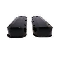 Chevy Big Block Short Bolt Fabricated Aluminum Valve Covers with Breather Holes - Black