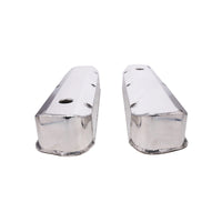 Ford Small Block Long Bolt Fabricated Aluminum Valve Covers with Breather Holes - Polished
