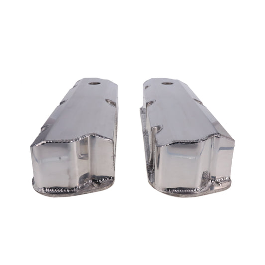 Ford Small Block Short Bolt Fabricated Aluminum Valve Covers with Breather Holes - Polished