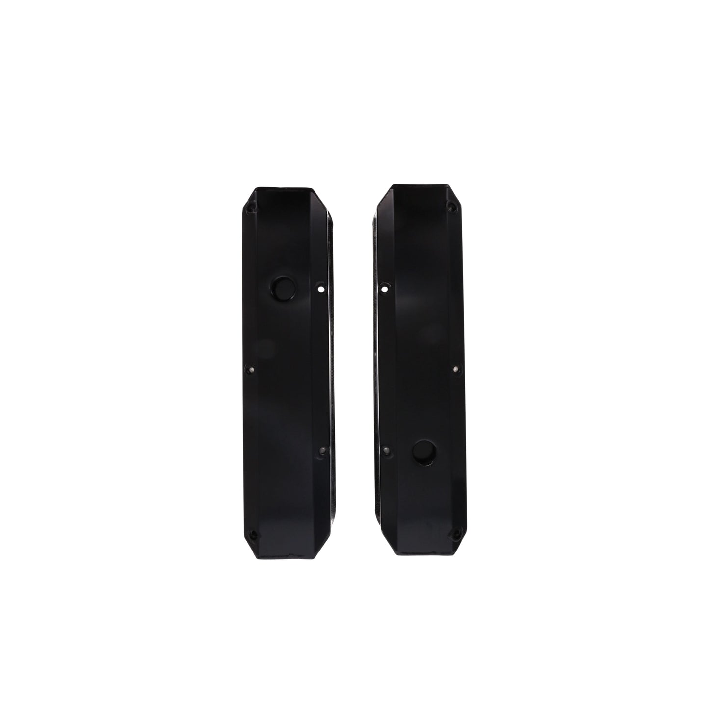 Mopar Small Block Long Bolt Fabricated Aluminum Valve Covers with Breather Holes - Black