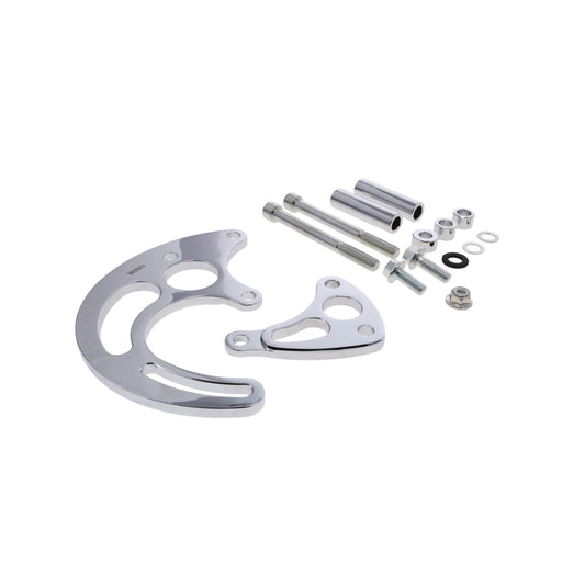 Chevy Big Block Long Water Pump Power Steering Bracket - Chrome