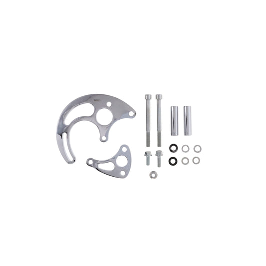 Chevy Big Block Long Water Pump Power Steering Bracket - Chrome