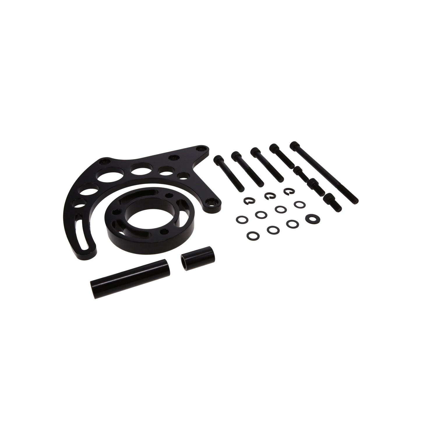 Chevy Small Block Long Water Pump Upgraded Alternator Bracket - Black