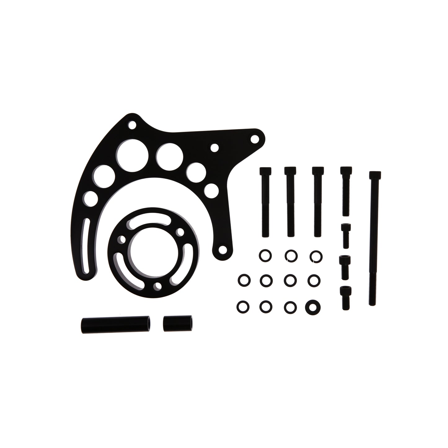 Chevy Small Block Long Water Pump Upgraded Alternator Bracket - Black