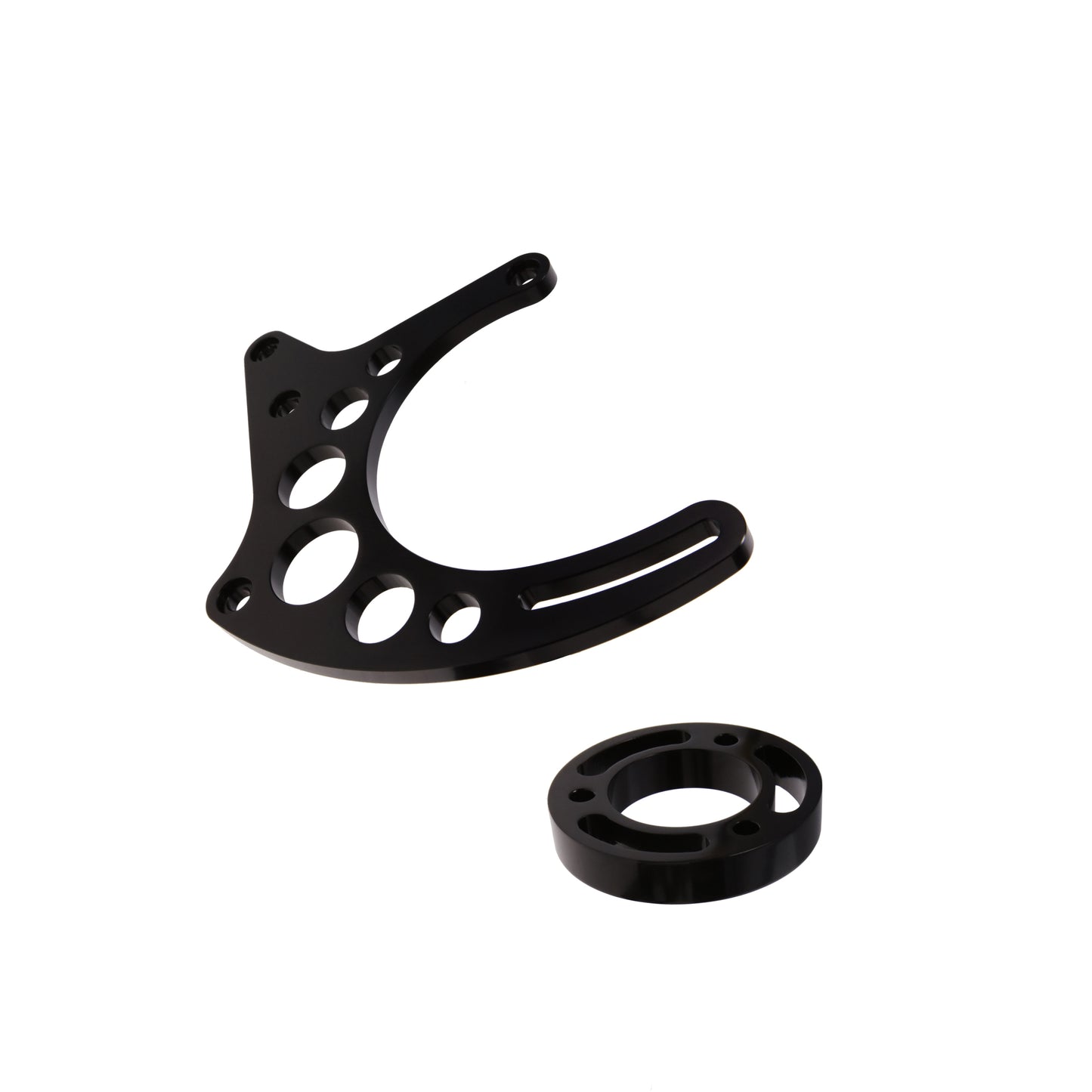 Chevy Small Block Long Water Pump Upgraded Alternator Bracket - Black