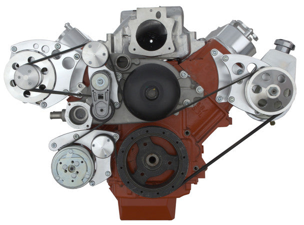 Chevy LS Engine Serpentine Conversion - AC, Power Steering & Alternator - Polished