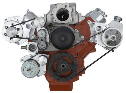 Chevy LS Engine Serpentine Conversion - AC, Power Steering & Alternator - Polished