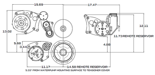 Chevy LS Engine Serpentine Conversion - Alternator Only - Polished