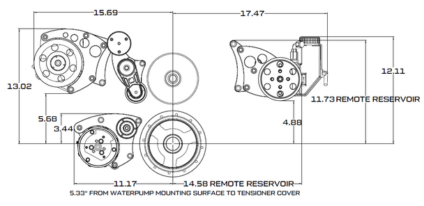 Chevy LS Engine Serpentine Conversion - Alternator Only - Black
